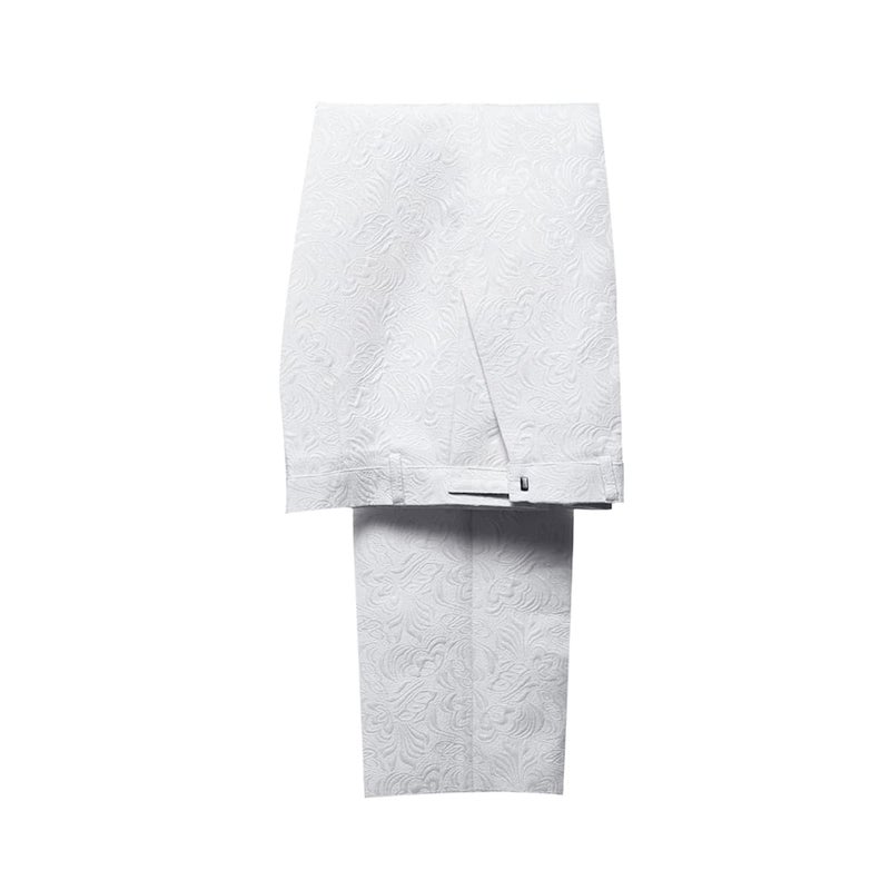YFFUSHI Mens 1 Button 2 Piece White Tuxedo Shawl Collar Skinny Dress,Beige,Medium - Image 5